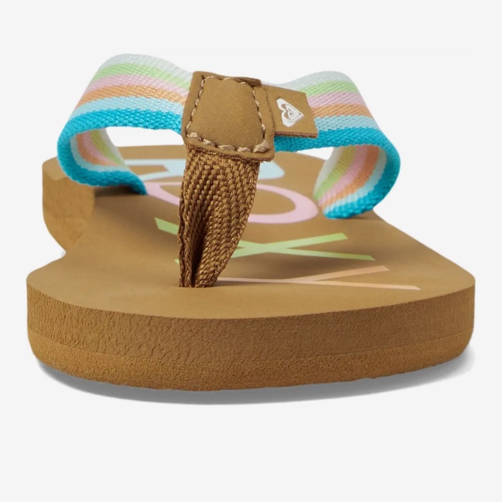 Roxy NWOT girl 11T rainbow flip flops
